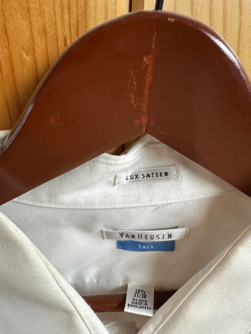 Van Heusen Cream Lux Sateen Tall Button-Up Shirt